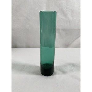 Vintage Emerald Green Bud Vase Solid 7 1/2” Tall